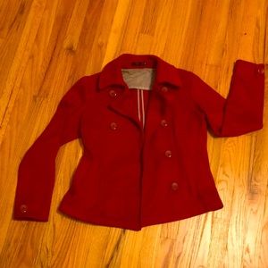 Classic red pea coat!